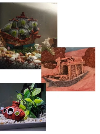 Грот для аквариума корабль
