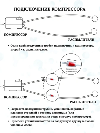 Компрессор для аквариума двухканальный